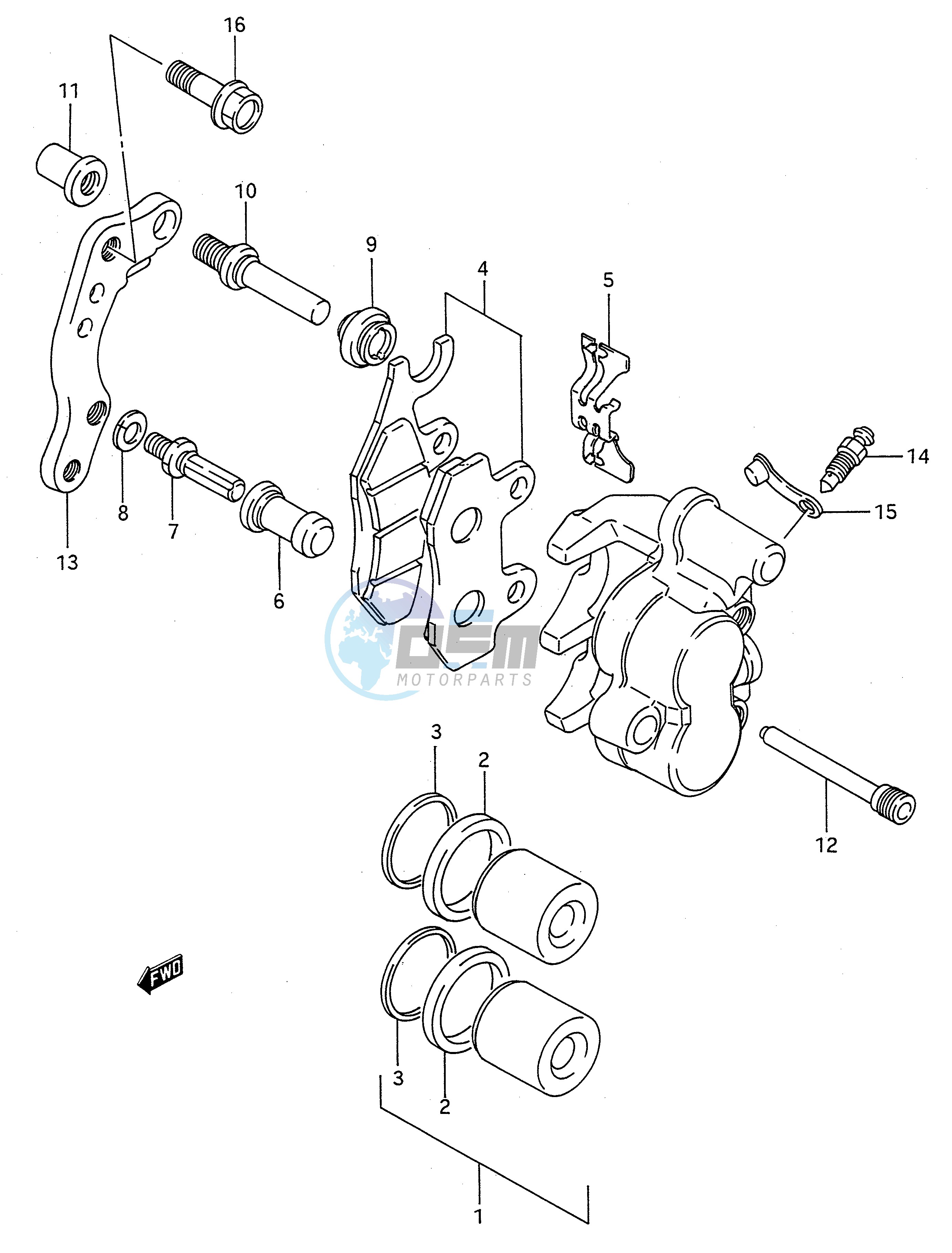 FRONT CALIPER (MODEL M N P R)