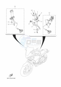 TRACER 700 MTT690-A (B4T1) drawing HANDLE SWITCH & LEVER