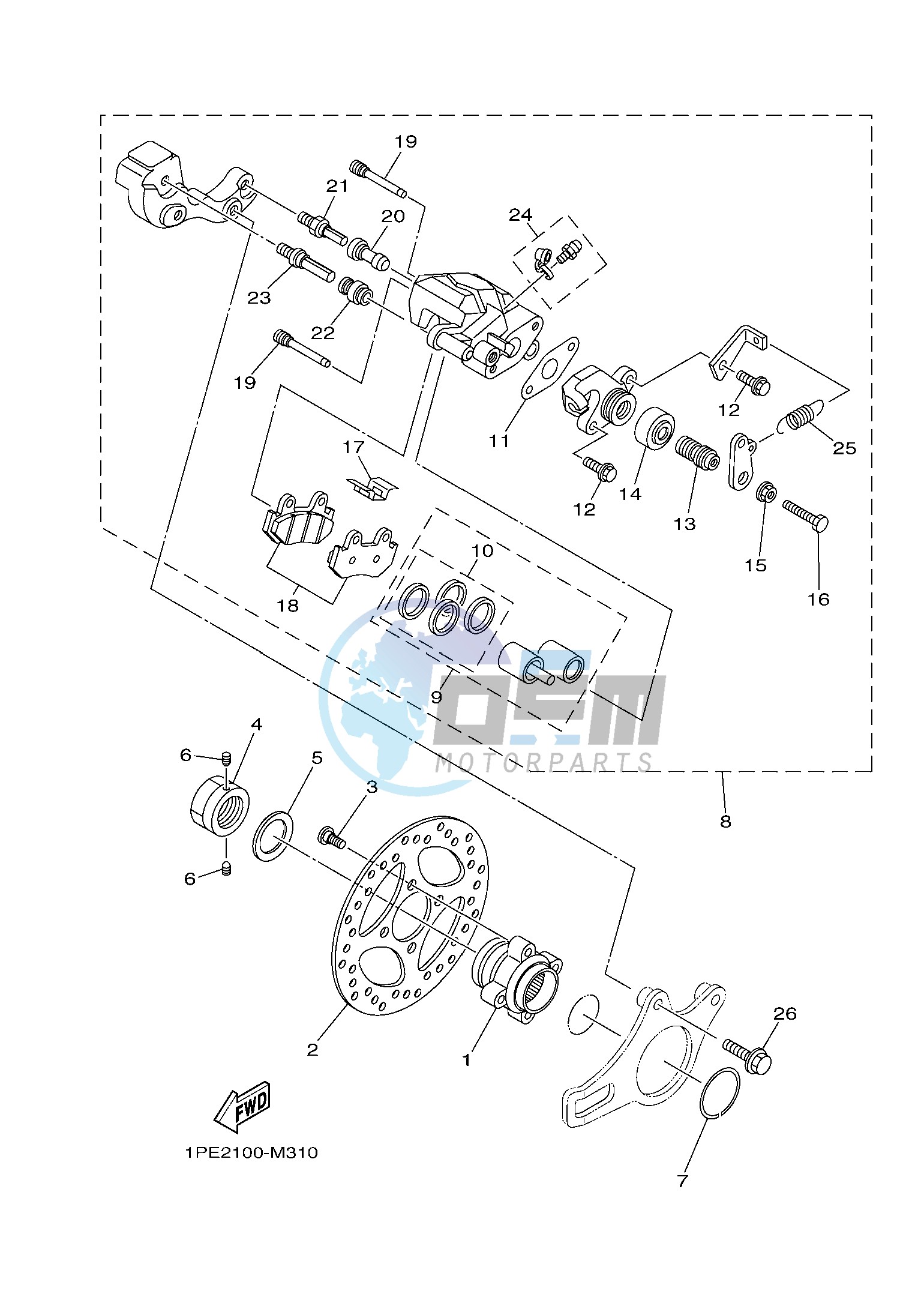 REAR BRAKE CALIPER