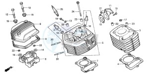 XR80R drawing CYLINDER HEAD/CYLINDER