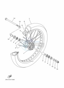 XT250 (B7C3) drawing FRONT WHEEL