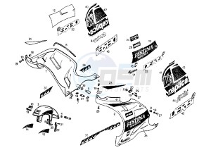 GPR REPLICA - 50 cc drawing UNDER COWLING BODY