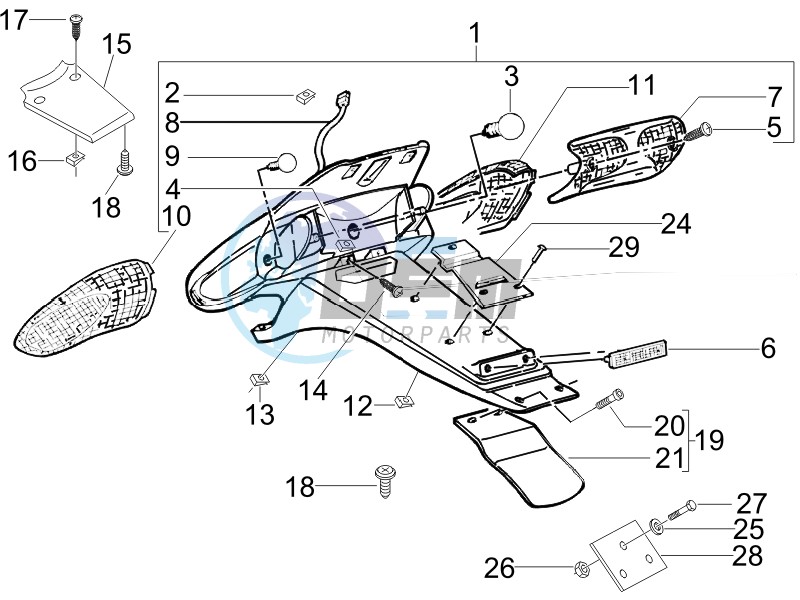 Rear cover - Splash guard