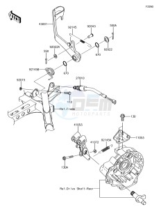 BRUTE FORCE 750 4x4i EPS KVF750HJF EU drawing Brake Pedal