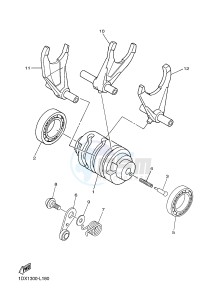 WR450F (1DX5) drawing SHIFT CAM & FORK