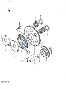 GSX1100 (Z-D) drawing STARTER CLUTCH