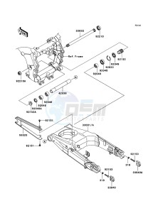 ZZR1400_ABS ZX1400D8F FR GB XX (EU ME A(FRICA) drawing Swingarm