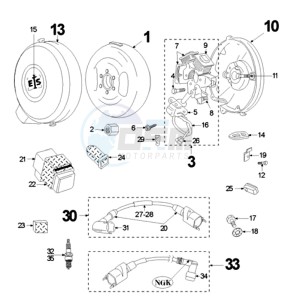 VOGUE LNA BE drawing FLYWHEEL MAGNETO WITH PICKUP COIL