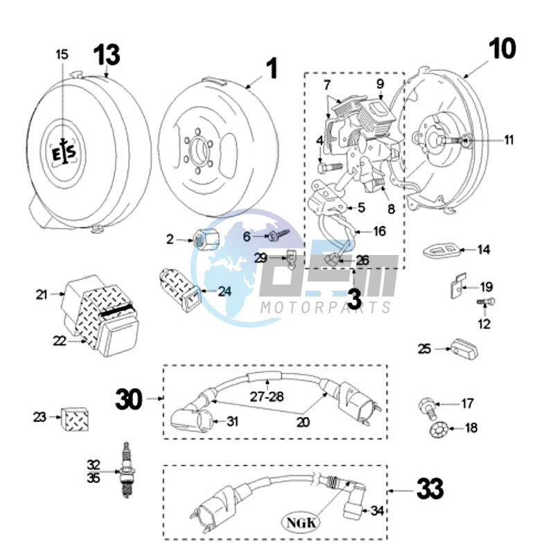 FLYWHEEL MAGNETO WITH PICKUP COIL