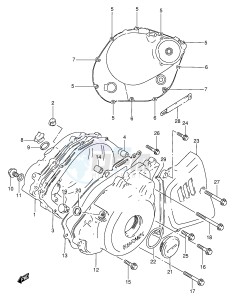 GN250 (E2) drawing CRANKCASE COVER