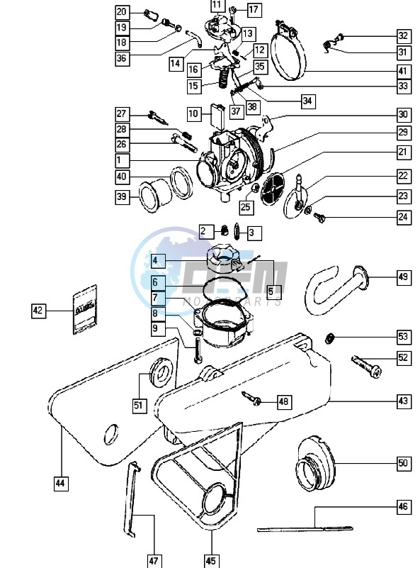 Carburettor-intake silencer