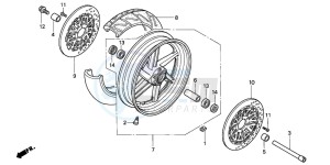 CBR900RR FIRE BLADE drawing FRONT WHEEL (2)