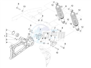 MP3 500 MAXI SPORT-BUSINESS-ADVANCED E4 ABS (EMEA-APAC) drawing Rear suspension - Shock absorber/s