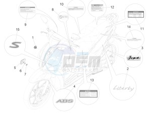 Liberty 150 iGET 4T 3V ie ABS (NAFTA) drawing Plates - Emblems