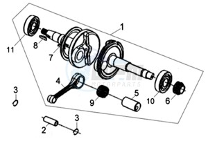 ALLO GT 25KMH 50 drawing CRANKSHAFT