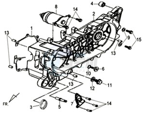 X'PRO 50 (45 KM/H) (AE05W4-FR) (L4-M1) (M1 - 2021) drawing CRANKCASECOVER LEFT