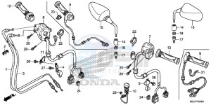 VFR1200XLF CrossTourer - VFR1200X 2ED - (2ED) drawing SWITCH/ CABLE/ MIRROR (VFR1200X/ XA/ XL)