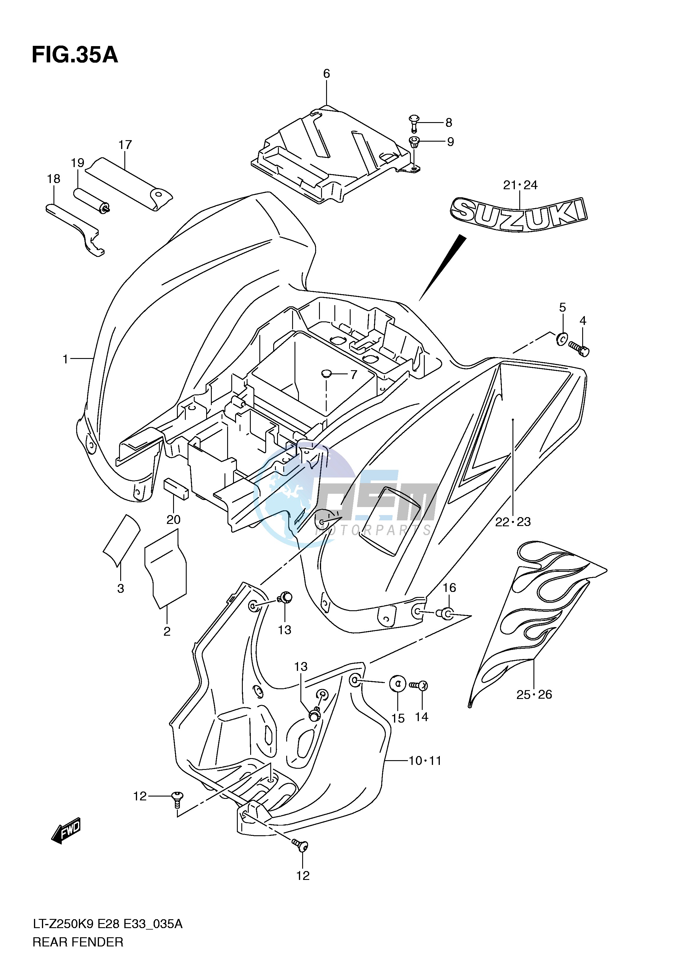 REAR FENDER (MODEL L0)