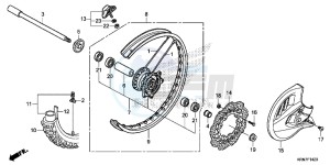 CRF250RF CRF250R Europe Direct - (ED) drawing FRONT WHEEL