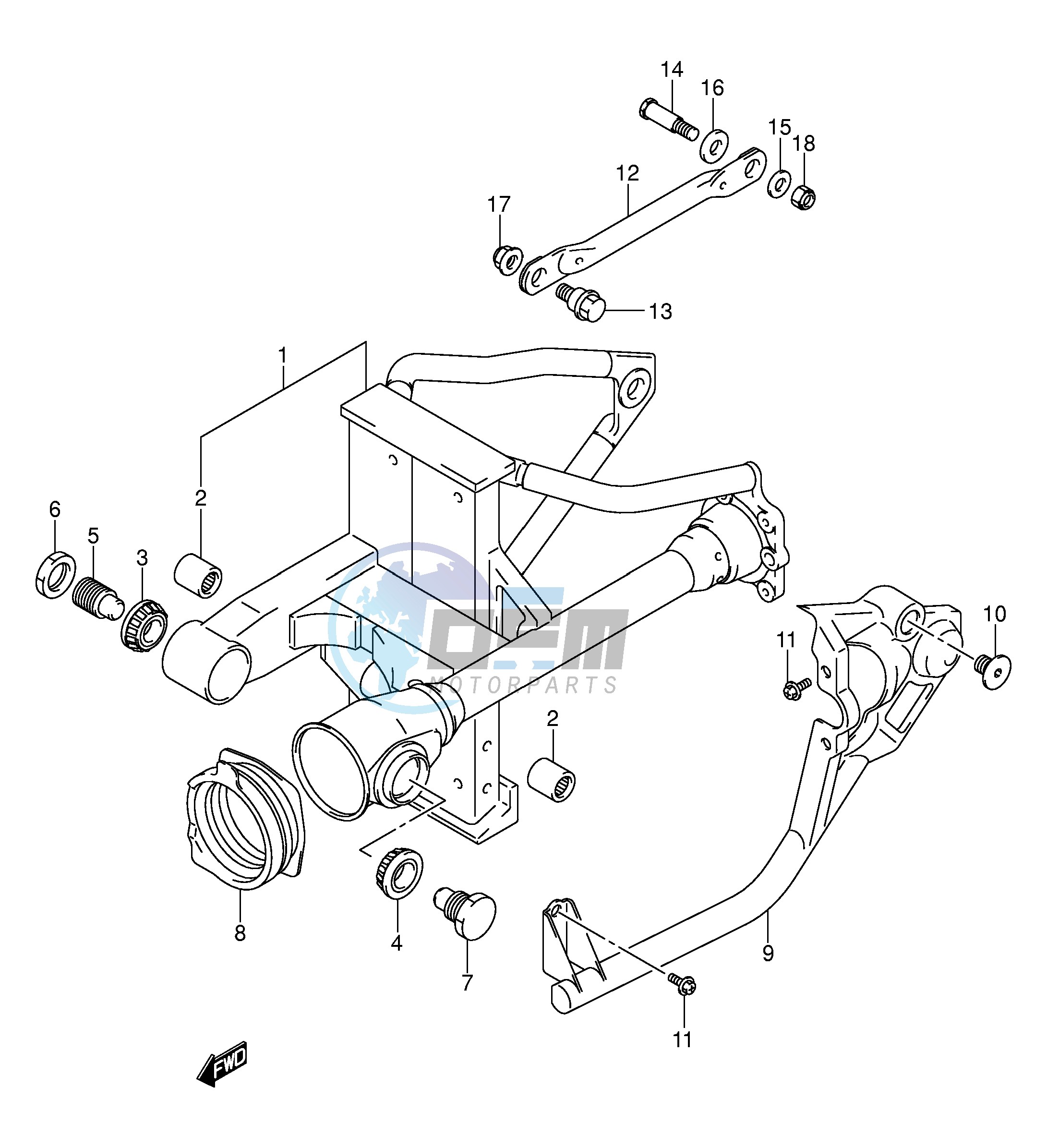 REAR SWINGING ARM (MODEL K1 K2)