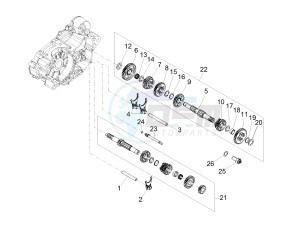 RS 125 Replica E4 ABS (EMEA) drawing Gear box - Gear assembly