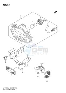 LT-Z400 (E28-E33) drawing REAR COMBINATION (LT-Z400ZL1 E28)