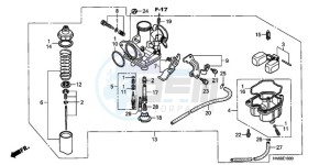 TRX250X9 Australia - (U) drawing CARBURETOR