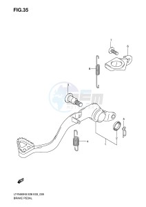 LT-R450 (E28-E33) drawing BRAKE PEDAL (MODEL K6 K7 K8)