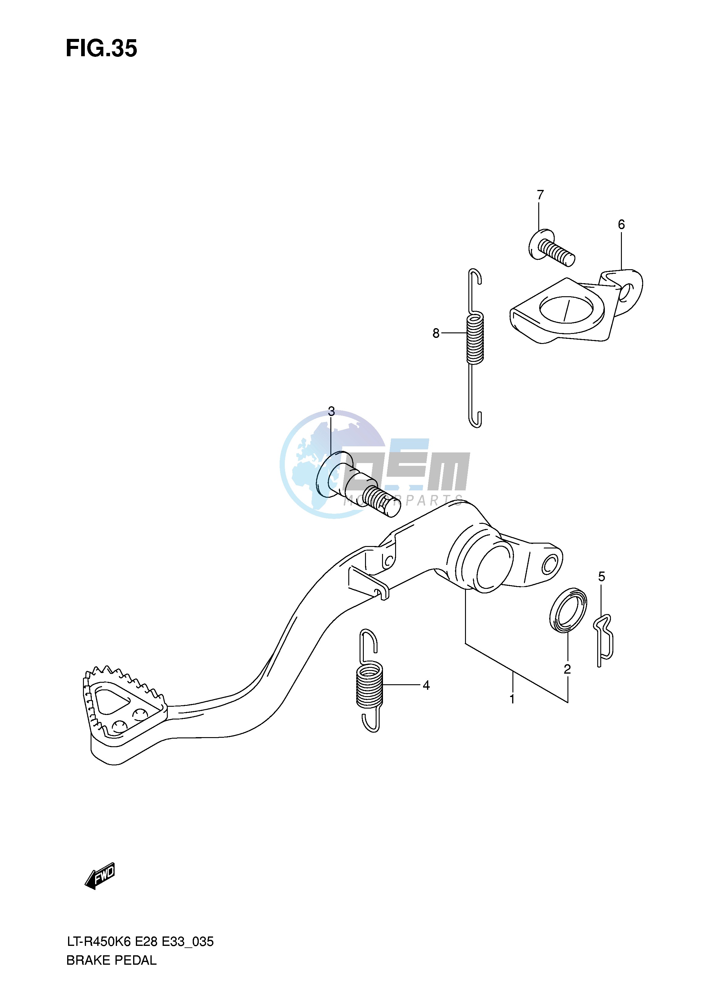 BRAKE PEDAL (MODEL K6 K7 K8)