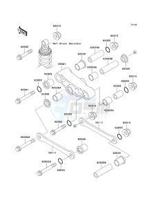 EX 500 D [NINJA 500R] (D6F-D9F) D7F drawing REAR SUSPENSION