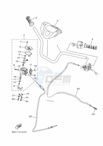 YFM700FWB KODIAK 700 (B6KA) drawing STEERING HANDLE & CABLE