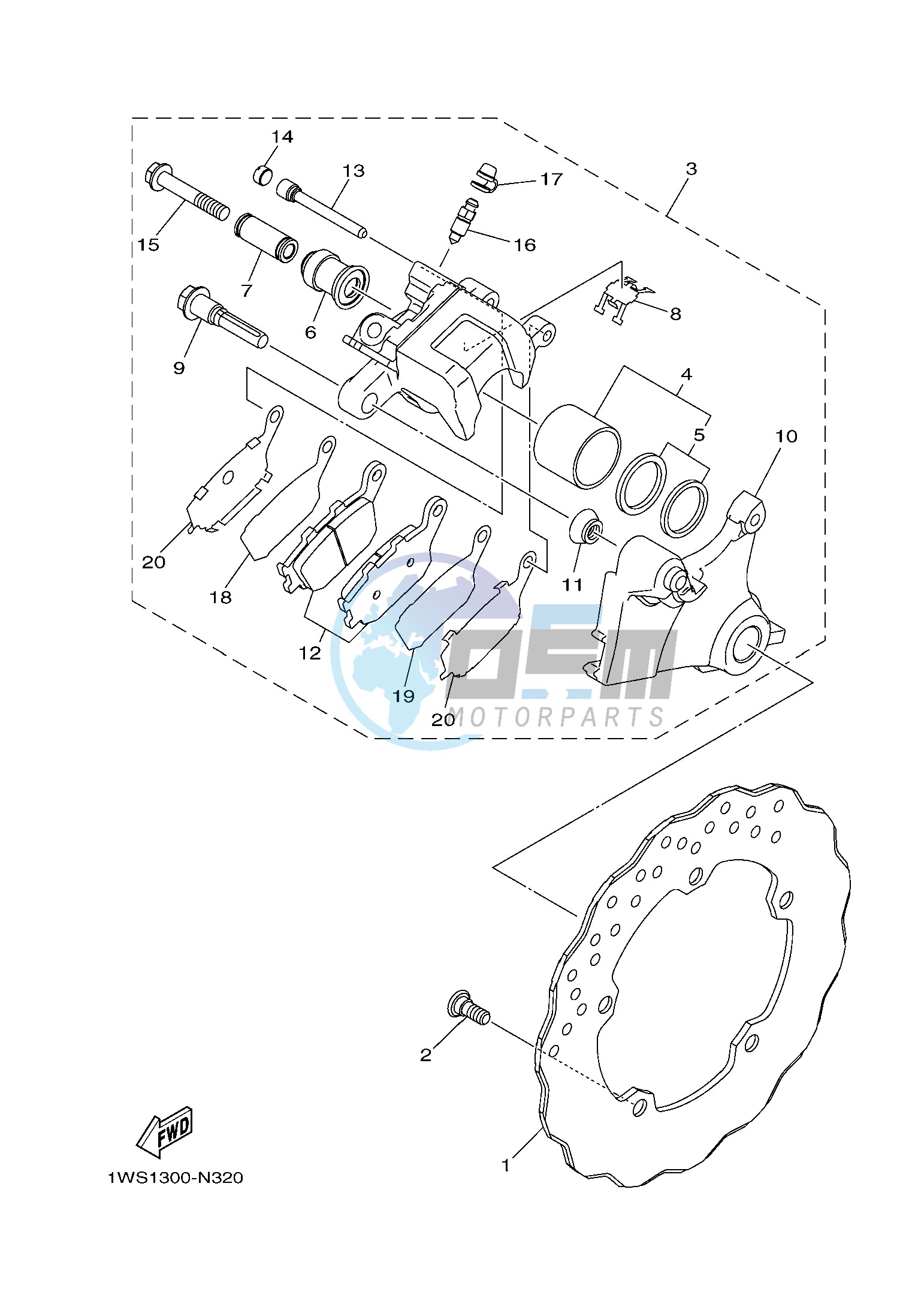 REAR BRAKE CALIPER