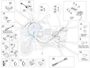 X10 350 4t 4v ie e3 drawing Main cable harness