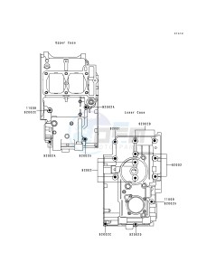 EX 250 F [NINJA 250R] (F6-F9) [NINJA 250R] drawing CRANKCASE BOLT PATTERN