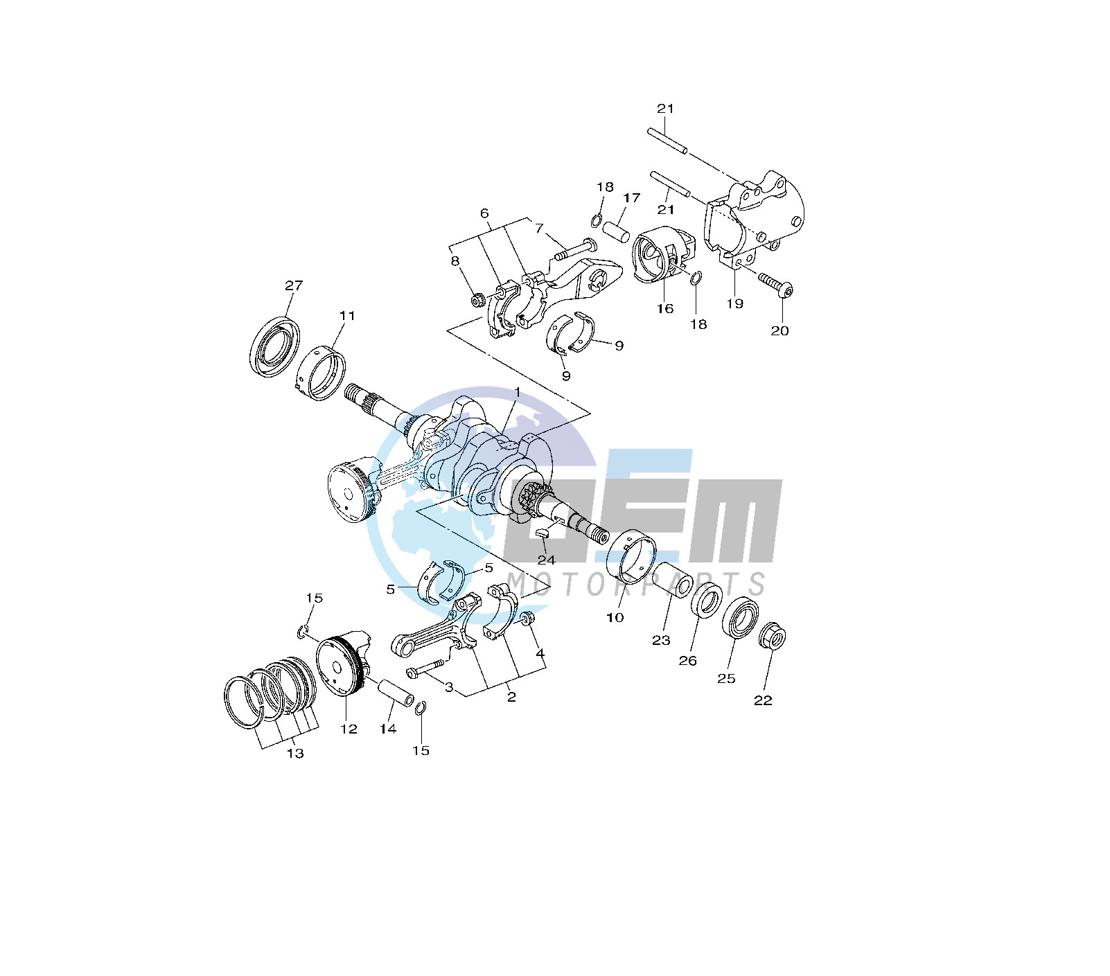 CRANKSHAFT AND PISTON