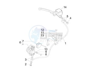 S 125 4T E3 drawing Brakes pipes - Calipers