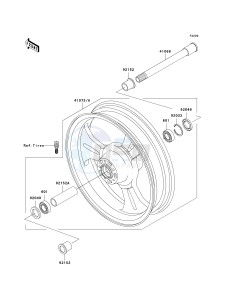 VN 1600 B [VULCAN 1600 MEAN STREAK] (B6F-B8FA) B7F drawing FRONT WHEEL