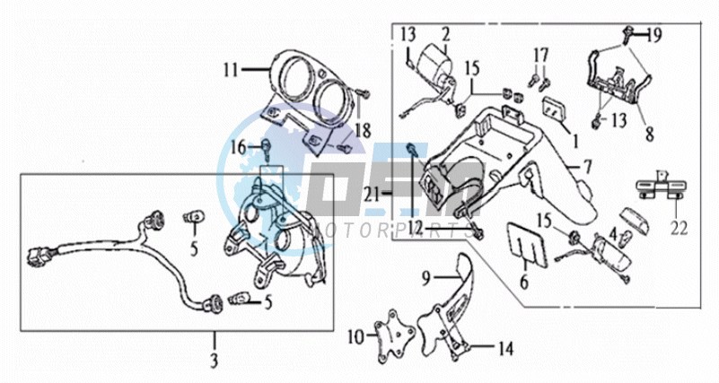 TAIL LIGHT - INDICATORS - REAR MUDGUARD