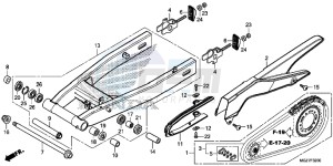 CB500XAF CB500X UK - (E) drawing SWINGARM