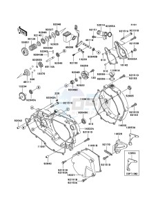 KX250 KX250R6F EU drawing Engine Cover(s)