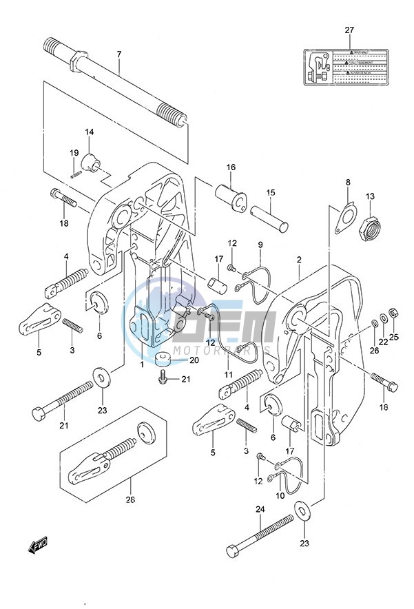 Clamp Bracket Remote Control w/Power Tilt Tiller Handle w/Power Tilt