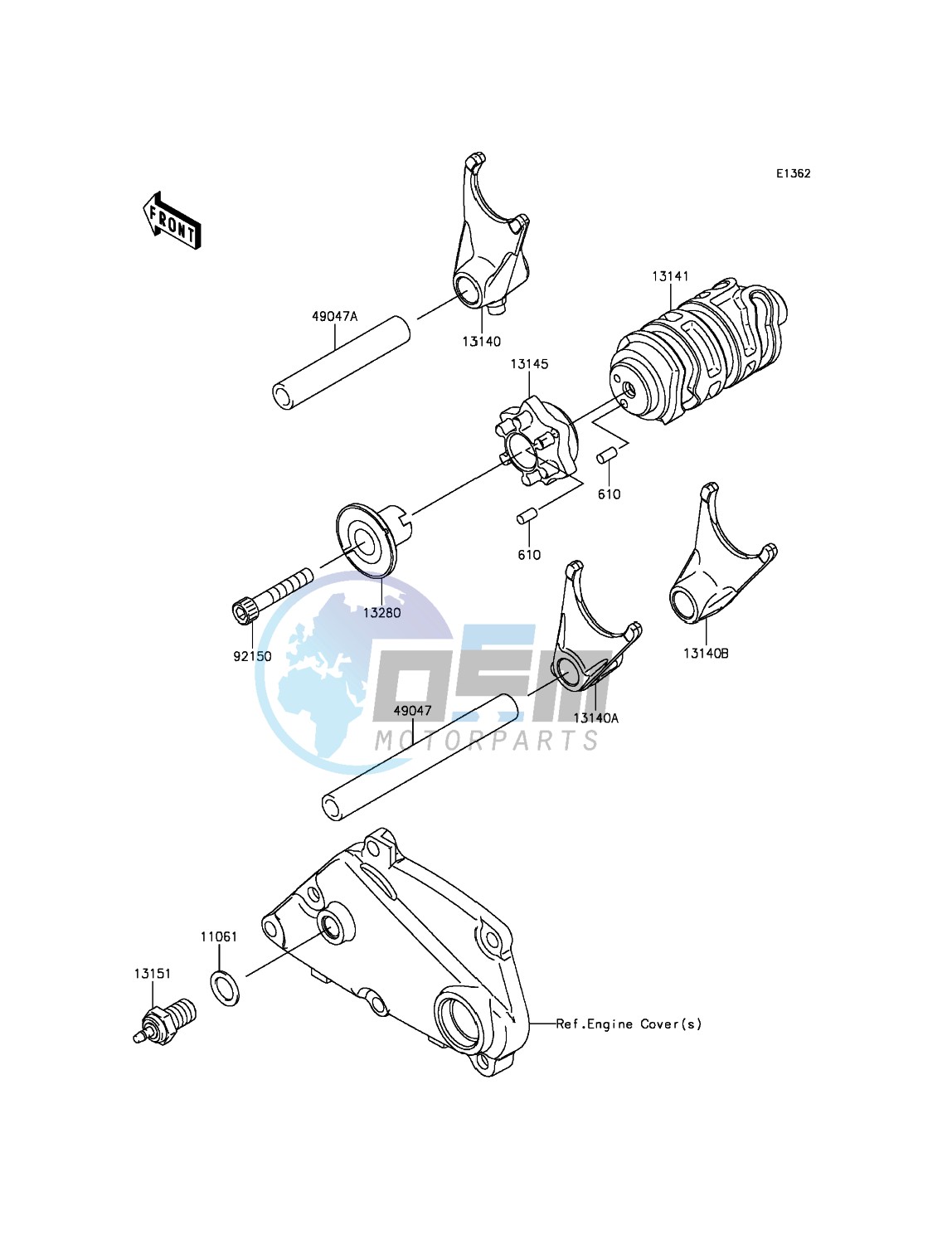 Gear Change Drum/Shift Fork(s)