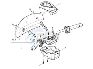 GTV 300 4T 4V ie (USA) USA drawing Handlebars coverages