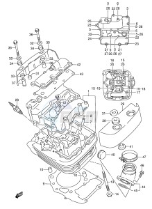 VL1500 (E2) drawing CYLINDER HEAD (FRONT)