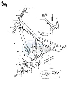 KX 125 (-A) drawing FRAME_FRAME FITTINGS