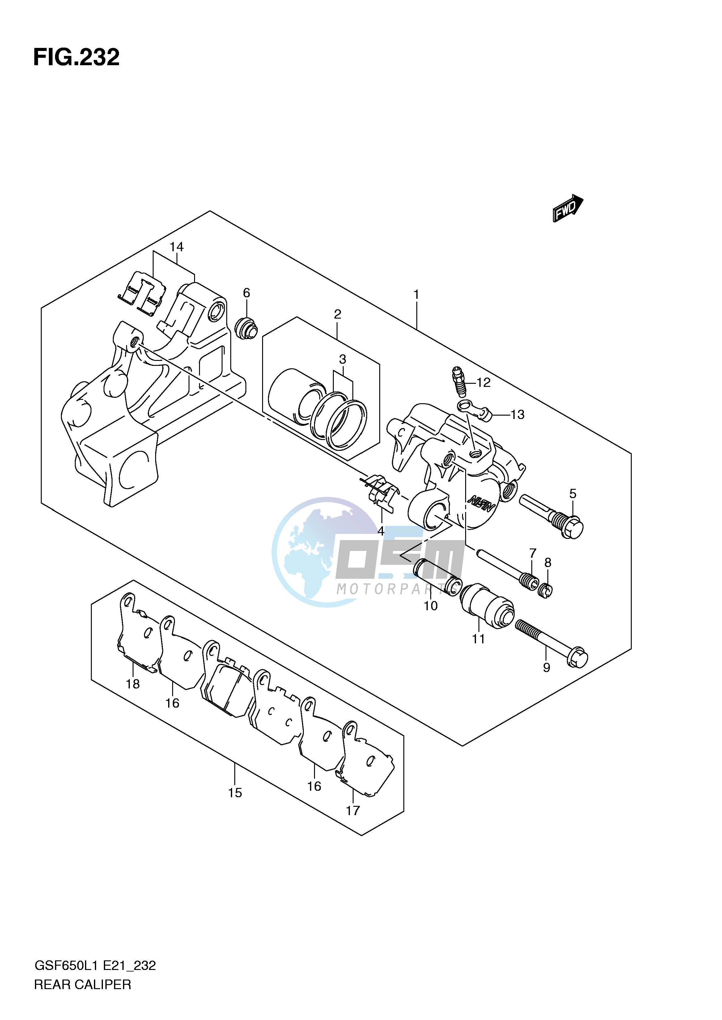 REAR CALIPER (GSF650UL1 E21)