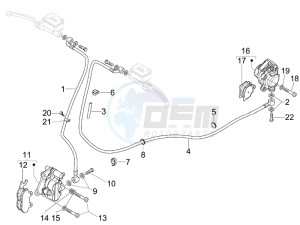 Granturismo 200 L drawing Brakes pipes - Calipers