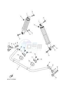 YFM700FWB YFM70KDXH KODIAK 700 (B16F) drawing REAR SUSPENSION