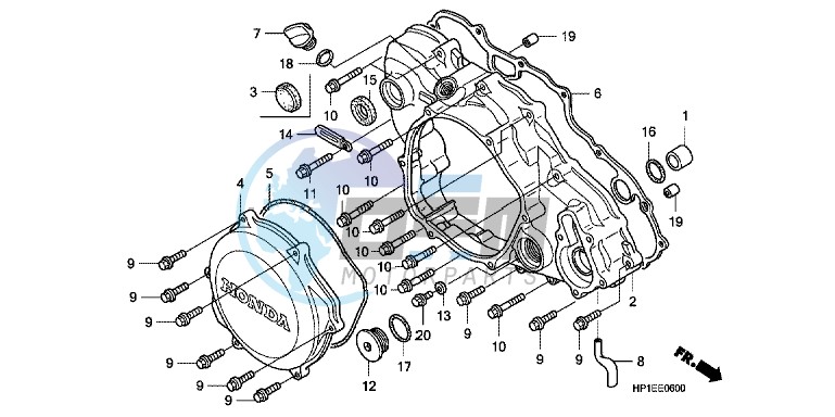 R. CRANKCASE COVER