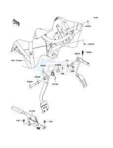 MULE_600 KAF400BEF EU drawing Brake Pedal